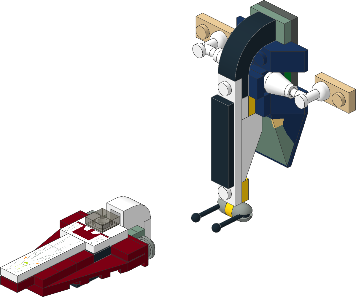 4487-1 - Jedi Starfighter & Slave I - Mini