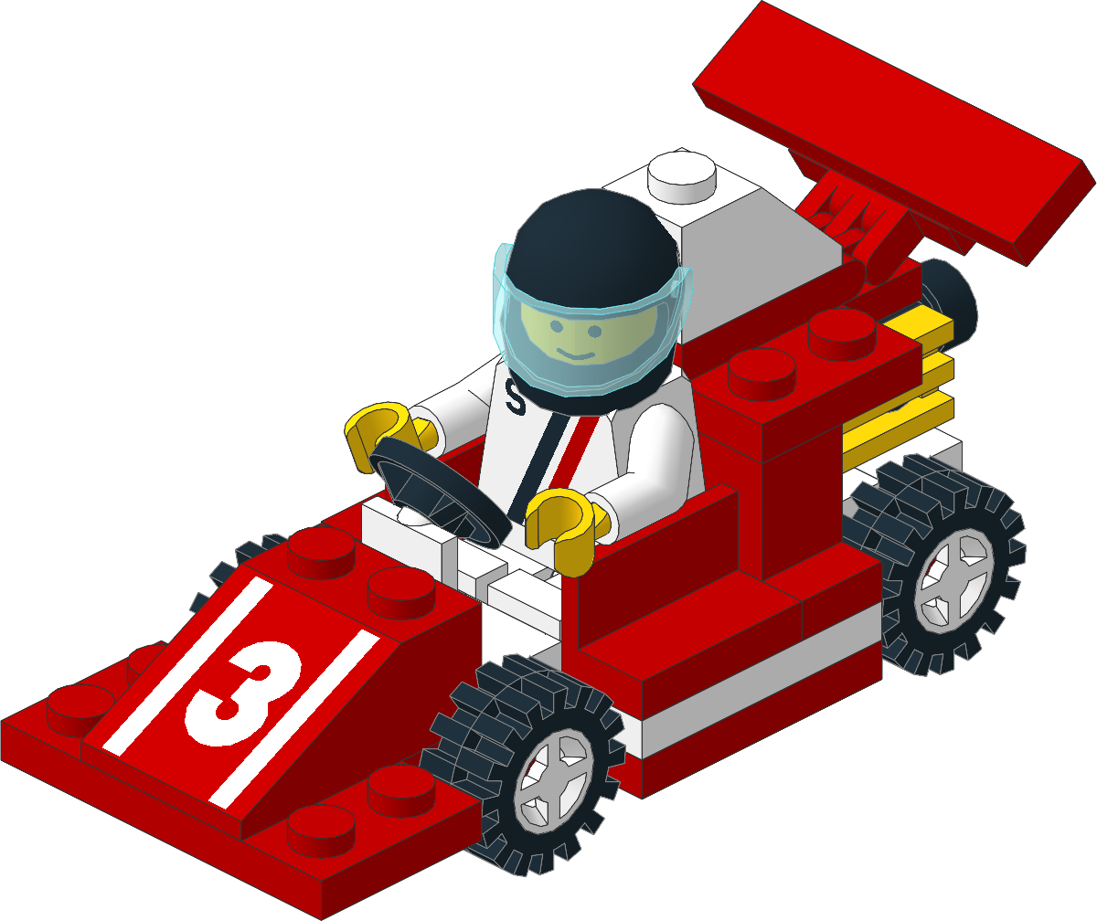 1477-1 - {Red Race Car Number 3}