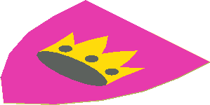 Sticker Minifig Shield Triangular with Crown on Dark Pink Background
