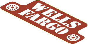 Sticker  2.3 x  6.0 with "WELLS FARGO" Sign