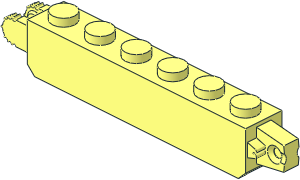 Hinge Brick 1 x 6 Locking Double, Two Finger End with 7 Teeth