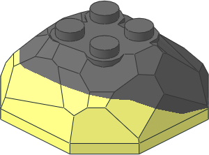 Rock  4 x  4 x  1.333 Top Dual Mould with Dark Bluish Grey Upper Section