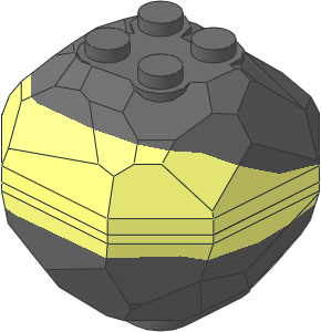 Rock  4 x  4 x  3 with Dark Bluish Grey Upper Top and Lower Bottom (Complete)
