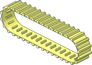 Caterpillar Track 2.5 Wide with 36 Ridges (Formed for 2 Wheel Rim 20 x 30)