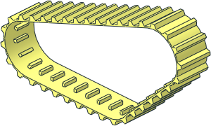 Caterpillar Track 2.5 Wide with 36 Ridges (Formed for 3 Wheel Rim 20 x 30 Scalene) Caterpillar Track 2.5 Wide with 36 Ridges (Formed for 3 Wheel Rim 20 x 30 Scalene)