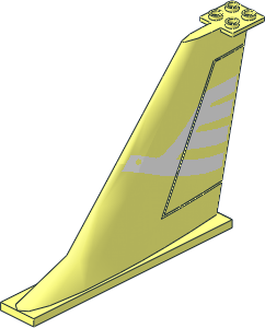 Tail Plane  2 x 14 x  8 with White Airline Bird Logo Pattern