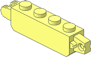 Hinge Brick  1 x  4 Locking Double, Two Finger End with  7 Teeth