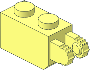 Hinge Brick  1 x  2 Locking with Dual Finger on End Vertical,  7 Teeth