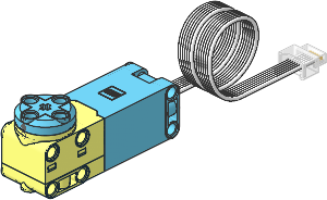 Electric Powered Up Medium Angular Motor with Medium Azure Back and Hub with Coiled Cable Electric Powered Up Medium Angular Motor with Medium Azure Back and Hub with Coiled Cable