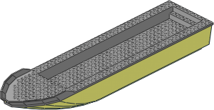 Boat Hull Floating 51 x 12 with Light Bluish Grey Top Boat Hull Floating 51 x 12 with Light Bluish Grey Top