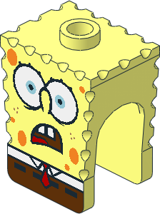Minifig Head SpongeBob with Shocked Pattern