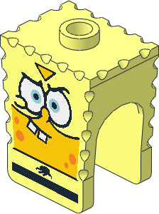 Minifig Head SpongeBob with Super Hero Pattern