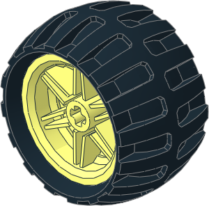 Wheel Rim 20 x 30, 6 Spokes, Ribs with Tyre 43.2 x 26 Balloon Small Wheel Rim 20 x 30, 6 Spokes, Ribs with Tyre 43.2 x 26 Balloon Small