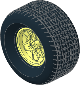 Wheel Rim 26 x 43 with 6 Spokes and 6 Pegholes with Tyre 44/ 91 x 43 R Wheel Rim 26 x 43 with 6 Spokes and 6 Pegholes with Tyre 44/ 91 x 43 R