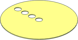 Sheet Plastic Technic Panel  8 x  8 Circular with  4 Holes