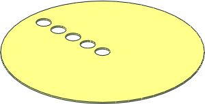 Sheet Plastic Technic Panel 10 x 10 Circular with 5 Holes Sheet Plastic Technic Panel 10 x 10 Circular with 5 Holes