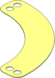 Sheet Plastic Technic Panel 10 x 10 Quarter Ring with  4 Holes