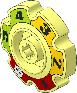Technic Sprocket Wheel 25.4 with Bionicle Life Counter Pattern