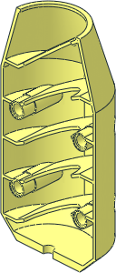 Cylinder  6 x  3 x 10 Half with Taper and Four Pin Holes