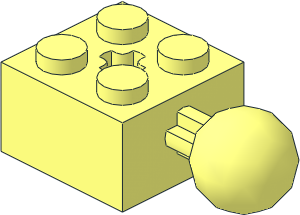 Brick  2 x  2 with Ball Joint and Axlehole
