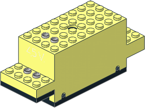 Electric Train Motor 4.5V 4 x 12 x 4 with "4.5V" Pattern and Black Base Electric Train Motor 4.5V 4 x 12 x 4 with "4.5V" Pattern and Black Base
