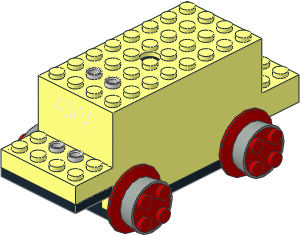 Electric Train Motor  4.5V  4 x 12 x  4 Patterned, Red Wheels