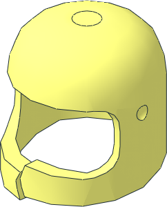 Minifig Helmet Classic with Thin Chin Guard Cracked