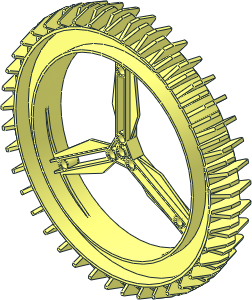 Wheel 28 x 158 with 3 Spokes