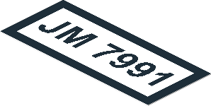 Sticker 0.6 x 2 with "JM 7991" Sticker 0.6 x 2 with "JM 7991"