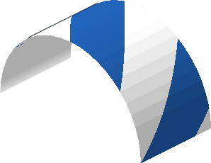 Sticker  3 x  9.4 with Blue and White Diagonal Stripes (Formed)