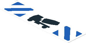 Sticker  1 x  3.8 with Cement Mixer and Blue Stripes