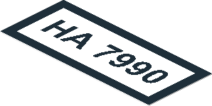 Sticker  0.8 x  1.8 with "HA 7990"