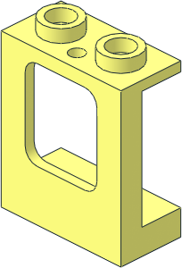Window  1 x  2 x  2 Plane with Single Hole Top and Bottom for Glass