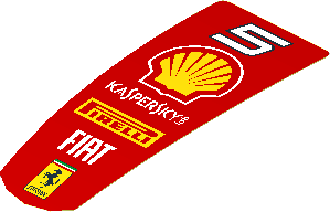 Sticker 4.3 x 1.8 with "5" and Logos on Red Background (Formed) Sticker 4.3 x 1.8 with "5" and Logos on Red Background (Formed)