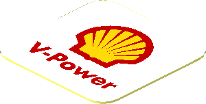 Sticker  0.8 x  0.8 with Logo Shell 1971 and Red "V-Power" on White Background