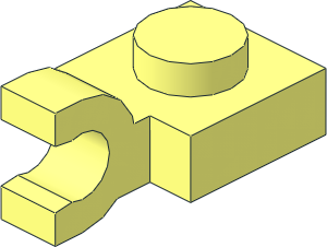 Plate  1 x  1 with Clip Horizontal (Thick U-Clip)