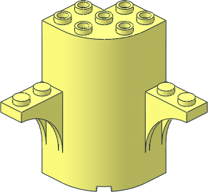 Cylinder Quarter  3 x  3 x  5 with 2 Half-Arches at 90 Degrees