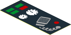 Sticker 0.8 x 1.9 with Green and Red Buttons, 2 Gauges and Intercom Handset Sticker 0.8 x 1.9 with Green and Red Buttons, 2 Gauges and Intercom Handset