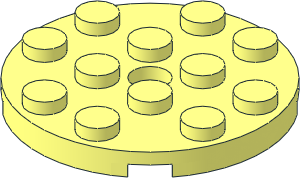 Plate  4 x  4 Round with Hole and Snapstud