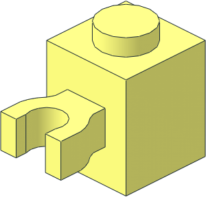 Brick  1 x  1 with Clip Vertical (Thick U-Clip) and Solid Stud