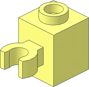 Brick  1 x  1 with Clip Vertical (Thick C-Clip) and Hollow Stud