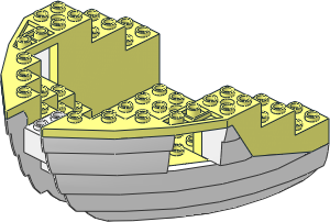 Boat Bow 12 x 12 x  5.333 with White Bottom