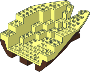 Boat Stern 12 x 14 x  5.333 with Brown Bottom (Complete)