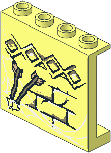 Panel  1 x  4 x  3 Reinforced with Diamond Bricks, Cobweb and Arrows Sticker