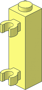 Brick  1 x  1 x  3 with Two Clips Vertical and Solid Stud