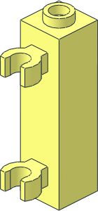 Brick  1 x  1 x  3 with Two Clips Vertical and Hollow Stud