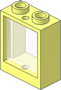 Window 1 x 2 x 2 without Sill w/ Trans-Clear Glass (Complete) Window 1 x 2 x 2 without Sill w/ Trans-Clear Glass (Complete)