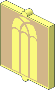 Glass for Window  1 x  2 x  2 with Tan Gothic Ornament Pattern Glass for Window  1 x  2 x  2 with Tan Gothic Ornament Pattern