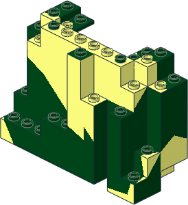 Panel  4 x 10 x  6 Rock Rectangular with Blended Dark Green Base Pattern