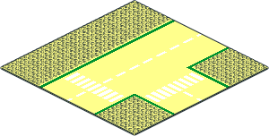 Baseplate 32 x 32 Road 9-Stud T-Junction with Crosswalk Pattern